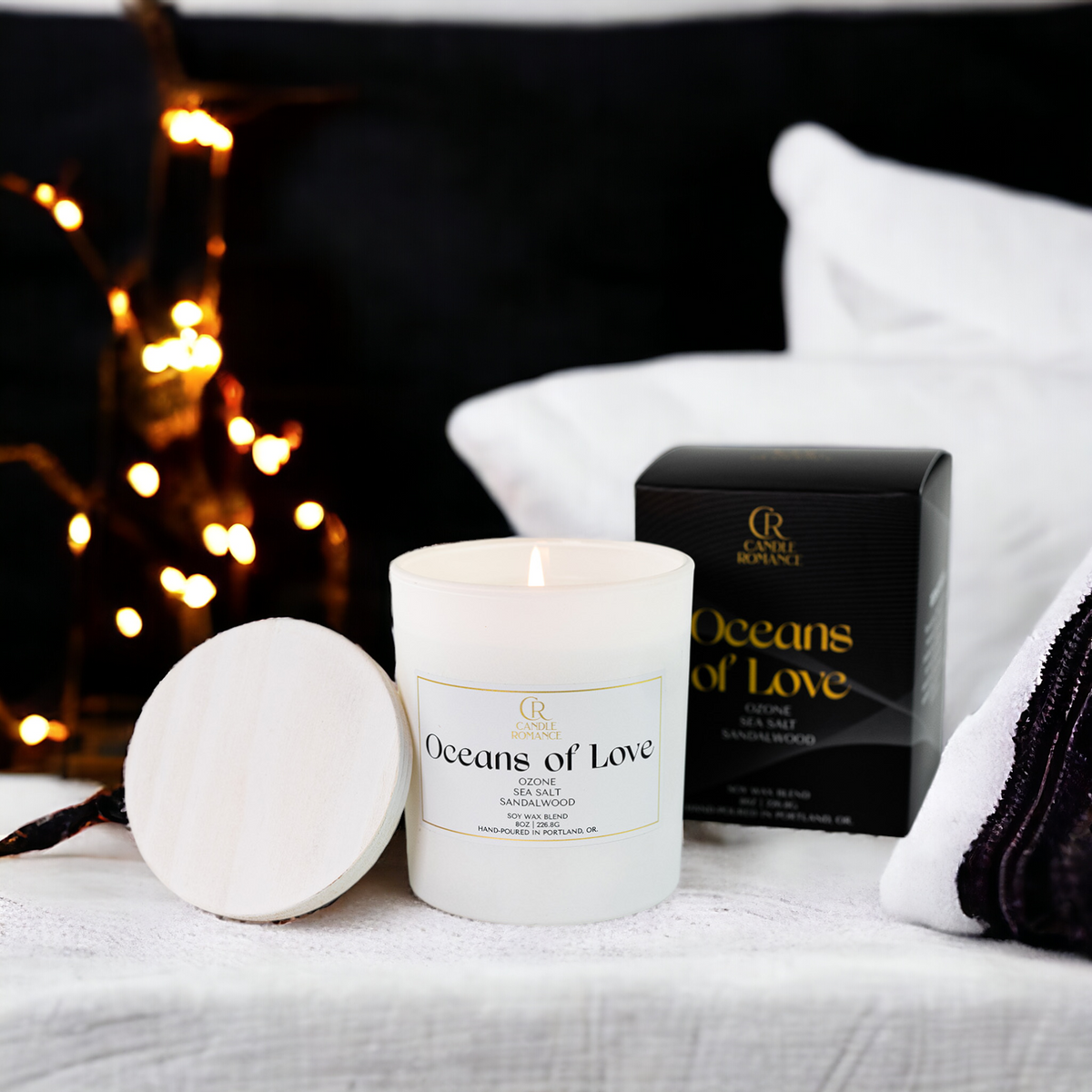 Oceans of Love Candle: Teakwood, Sea Salt, Musk | Candle Romance